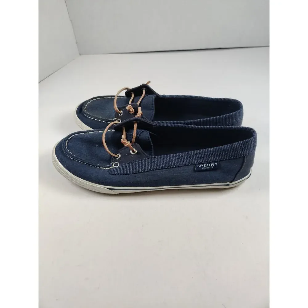 Sperry Top Sider Women's Boat Shoe Casual Loafer Size 9 Memory Foam Navy Blue